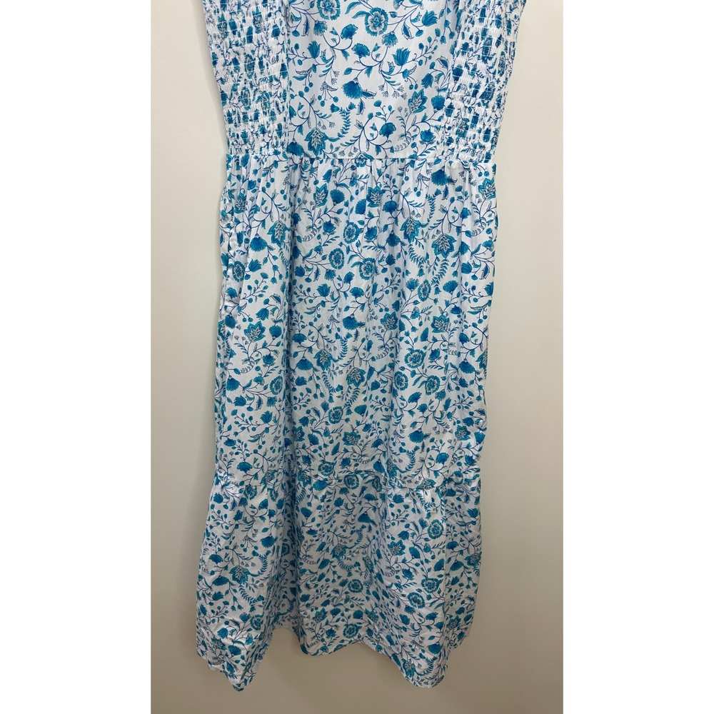 Draper James Paisley Flutter Strap Smocked Midi Dress Large Wedding Coquette - Picture 15 of 16